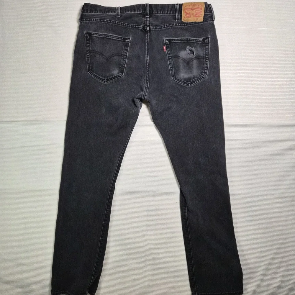 Levi Strauss 501 38x34 Distressed‎ Mens Jeans Black/gray Wash